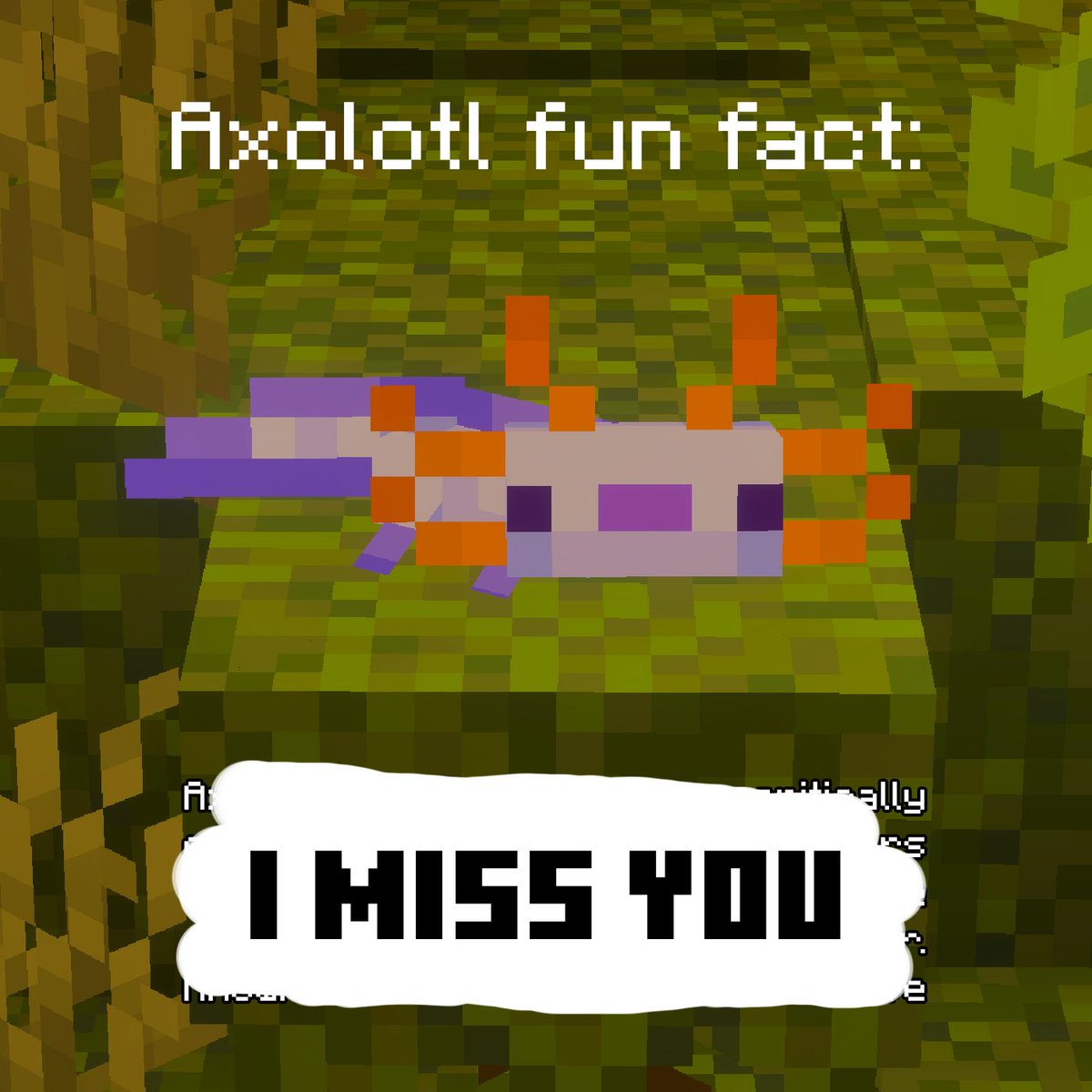 Minecraft's tweet image. miss u