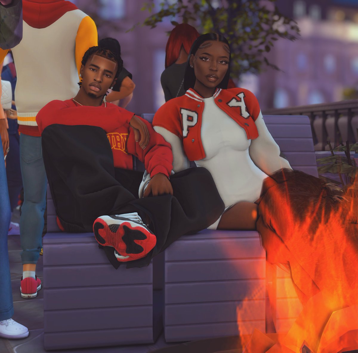 Khalil and his bestie Madison at the bonfire last night 🥰❤️