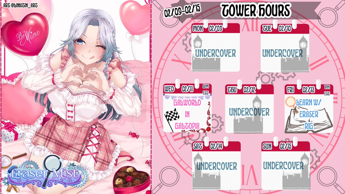 I’m back from my seasonal depression spiral!! Hopefully it stays gone! Also new schedule setup by me w/ 🎨 by <a href="/Linkitin_art/">𝐿𝑖𝑛𝑑𝑎 🖍️ 🆅🅶🅴🅽 ✂️</a> 
I’ve got the GALS back (<a href="/odiesquids/">Odie Squids</a> <a href="/moonilla_/">Nabi 🌌🪸🦋</a> <a href="/Maria_Latte_/">MariaLatte☕️🌹</a> ) for Heartopia and another episode of Learning to Rig! 
Twitch.tv/eraser_mist