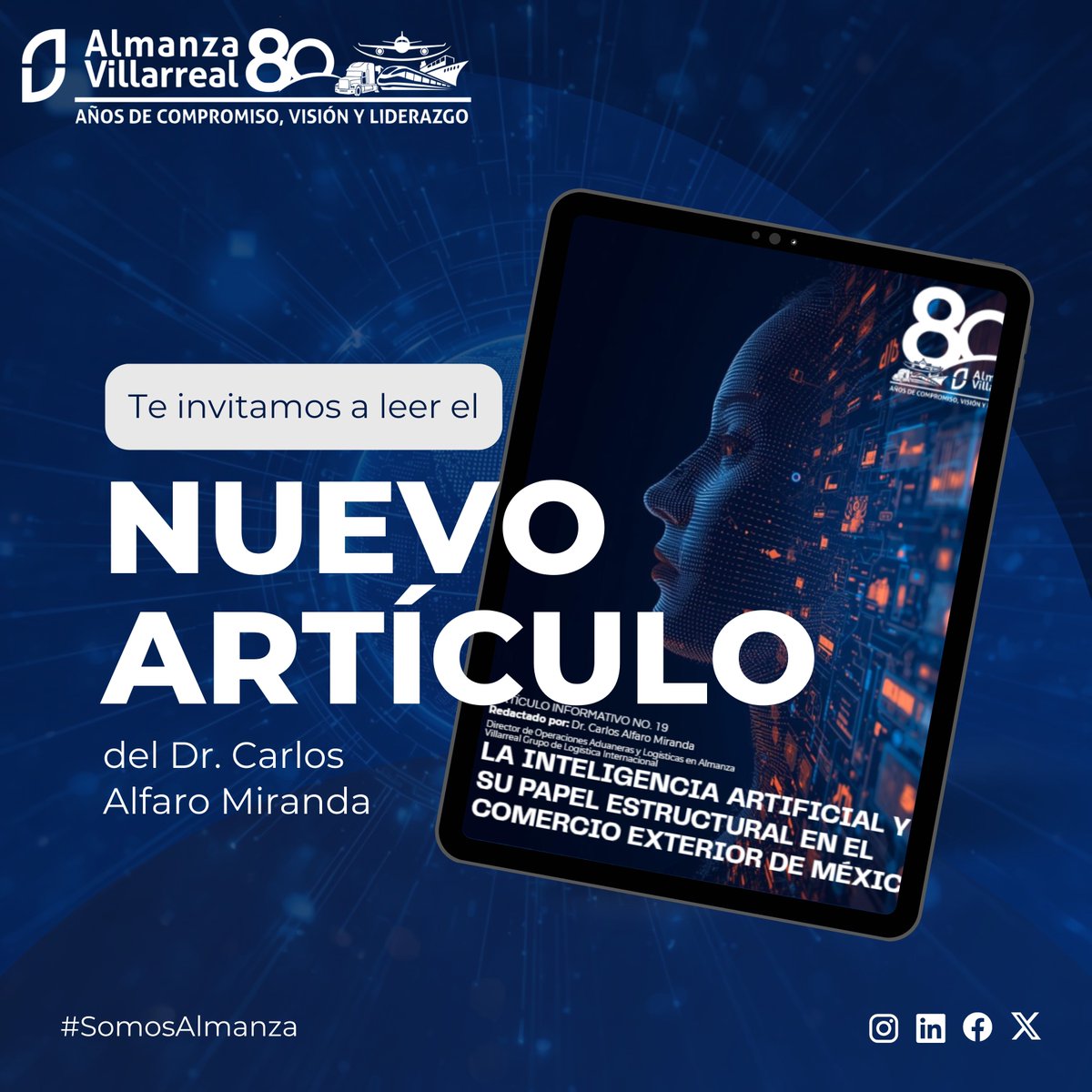 AlmanzaVi's tweet photo. Te invitamos a leer el nuevo artículo del 𝐃𝐫. 𝐂𝐚𝐫𝐥𝐨𝐬 𝐀𝐥𝐟𝐚𝐫𝐨 𝐌𝐢𝐫𝐚𝐧𝐝𝐚 sobre la Inteligencia Artificial y su papel estructural en el comercio exterior de México. 🤖

🔗Encuentralo aquí: https://t.co/FnT46riK3I https://t.co/zL9phhmTeH