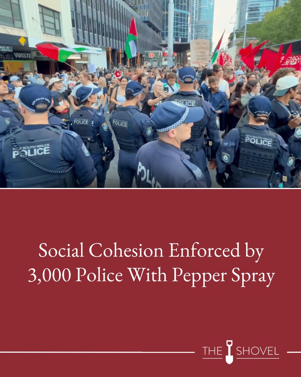NSW Police used pepper spray, helicopters, horses and blockades as part of a new program designed to bring the community together.
Read more: theshovel.com.au/2026/02/10/soc…