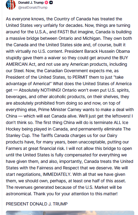 CraigDMauger's tweet image. Potentially massive repercussions for Michigan in this post from President Trump: