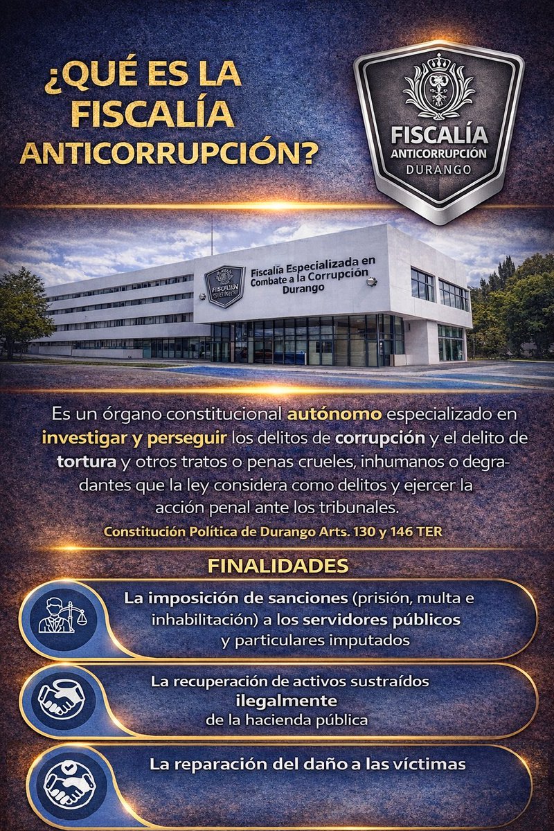 La FECCED es un órgano constitucional autónomo, dotado de personalidad jurídica y patrimonio propios, con autonomía técnica, operativa, financiera y de gestión para investigar y perseguir los delitos por hechos corrupción.