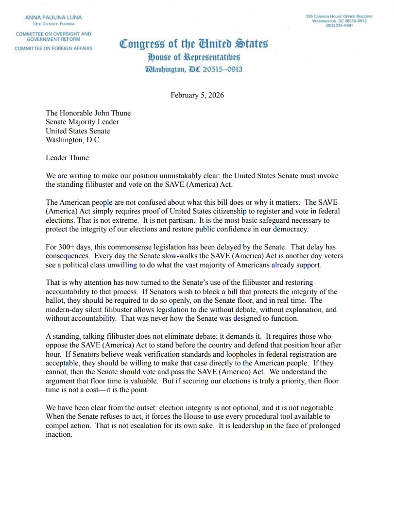 RepJohnRose's tweet image. Alright folks, it’s time. @LeaderJohnThune MUST invoke the standing filibuster and bring the SAVE America Act to the floor of the US Senate.

Any Senator — Republican or Democrat — who opposes this commonsense election integrity bill will have to explain to the American people