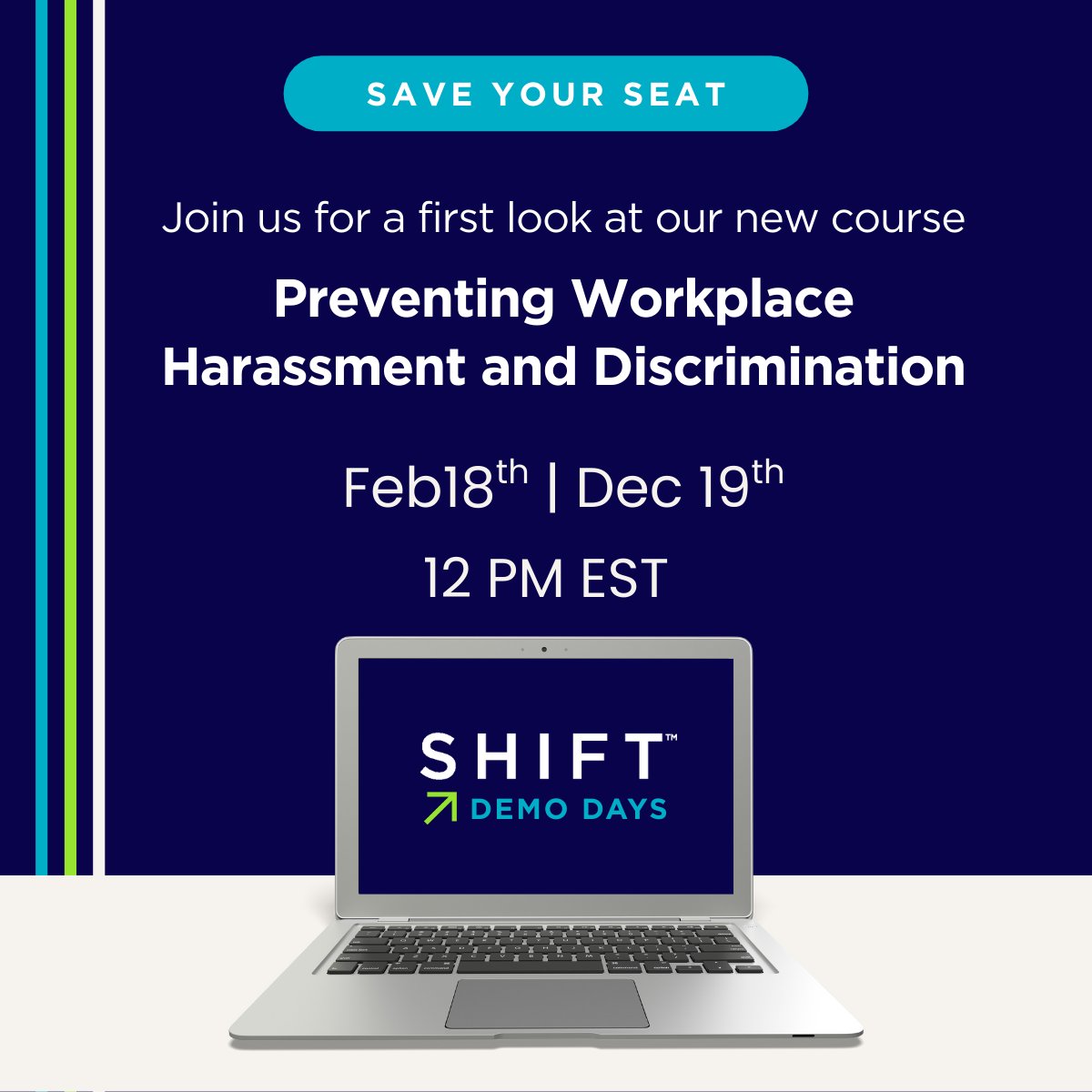 GetSHIFTHR's tweet photo. HR teams are navigating rising claims and higher expectations. Training needs to do more than meet the minimum. Join our Demo Days to see how our course helps organizations reinforce accountability and drive lasting  change.
📅 Feb 18 &amp; 19 @ 12 PM ET
👉 Register at link below https://t.co/I2evHoZhpe