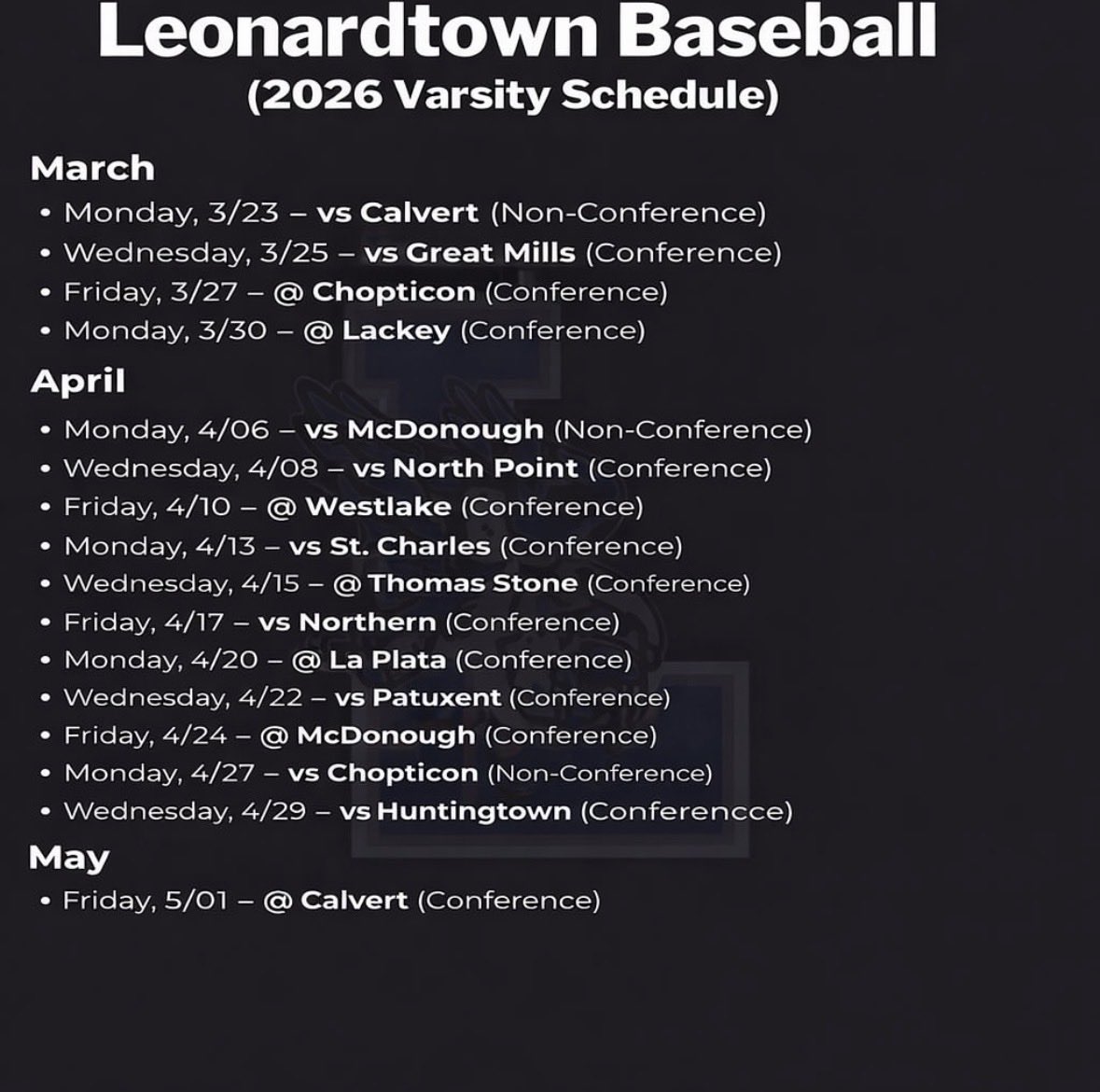 📆 2026 spring schedule, ready to work!