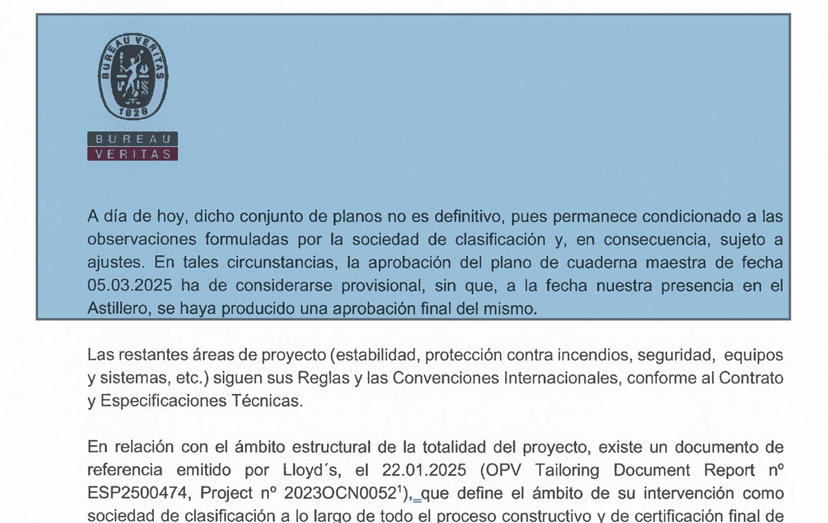 EPreve's tweet image. 🚢OTRA PRUEBA DE LA ESTAFA

✔️La auditoría de Bureau Veritas sobre el trabajo del astillero CARDAMA aporta una prueba fundamental para la Fiscalía uruguaya.

✔️Según esa auditoría, el plano de la cuaderna maestra de la primera patrullera oceánica de Uruguay fue aprobada por…
