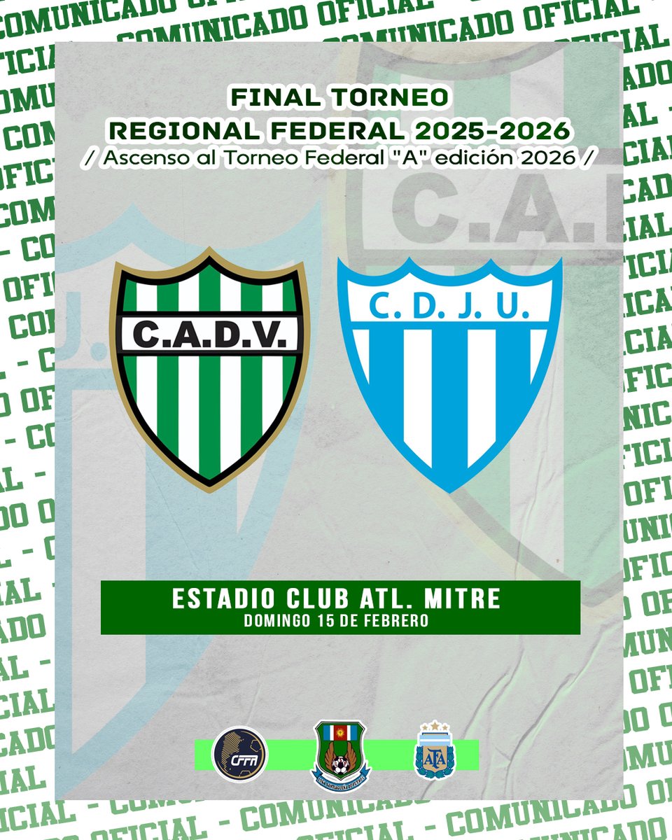 COMUNICADO - FINAL TRFA 25/26

La <a href="/lsfoficial/">Liga Santiagueña</a> informa que fue designada por el Consejo Federal de AFA como organizador de una de las finales del TRFA edición 25/26, cuyo ganador obtendrá el ascenso hacía el próximo Federal "A" 2026.

⬇️⬇️⬇️

facebook.com/permalink.php?…