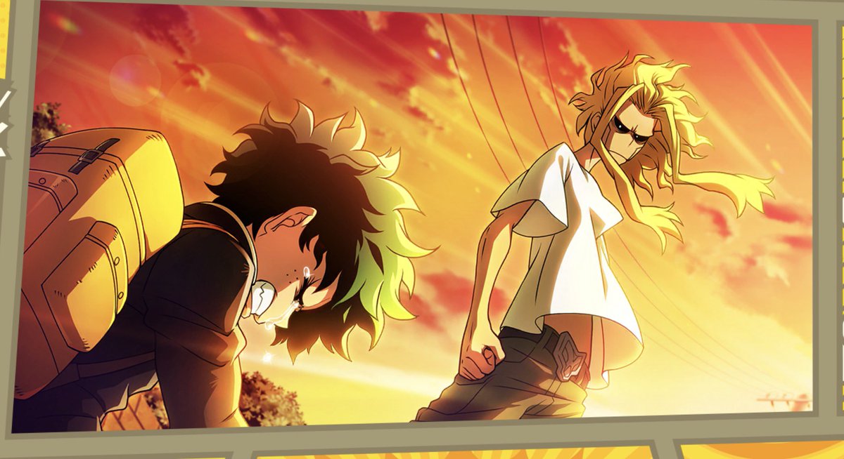 Sometimes I think about how when All Might offered Izuku One For All he had no idea that All For One would return and had no knowledge of the League Of Villains - He thought he was giving a young kid the chance at his dream, not putting the weight of the world on his shoulders.