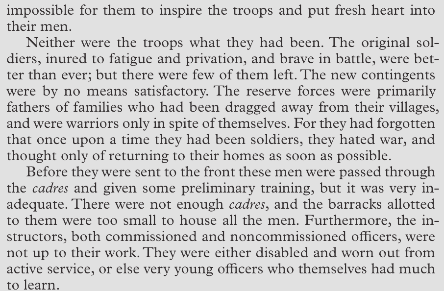 PassagePress's tweet photo. Winter of 1916: General Wrangel on the impact of war and the state of the military. Two years of fighting resulted in the loss of both high quality officers and infantry. Nepotism, inability to lead, unsuitable replacements, and fatigue were rampant. https://t.co/eVSmG6r1Le