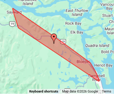 bchydro's tweet photo. A crew is heading to an outage affecting 1,022 customers in #CampbellRiver and #Sayward. They will share updates here: https://t.co/urO2PLq8Fo https://t.co/X7RzZhhqAc