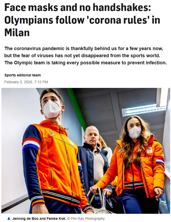 BigBadDenis's tweet photo. The Dutch Olympic team is taking several precautions. "We're not shaking hands anymore, but we're giving fist bumps," says Verheijen. "We're wearing face masks in crowded areas and making sure we wash and disinfect our hands thoroughly."
Source: https://t.co/WQ0QLKBJK5 https://t.co/YvzCFoczxq