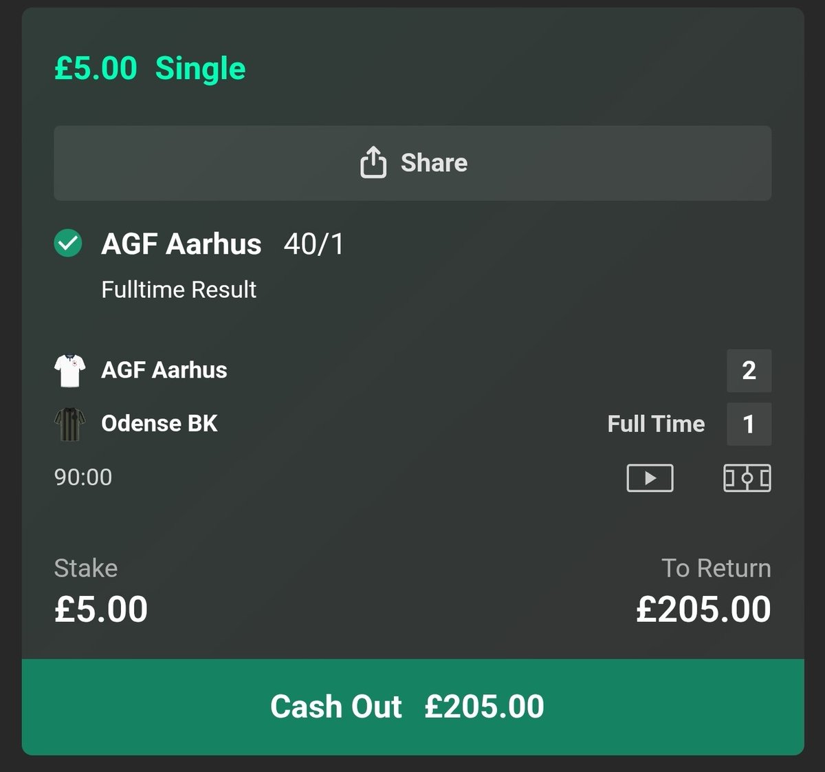 BenSwerf's tweet photo. @SenditLew Landed this inplay which softens the blow a little https://t.co/EXTGGWYbUd