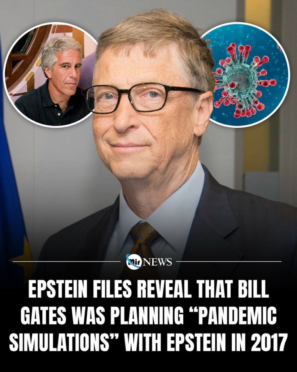 Archivos de Epstein revelan que Gates planeaba "Simulación de pandemias" con Epstein. El mundo entero se está dando absolutamente cuenta de todo. 
EL DESPERTAR GLOBAL HA COMENZADO

🔥🔥🔥🔥☄️