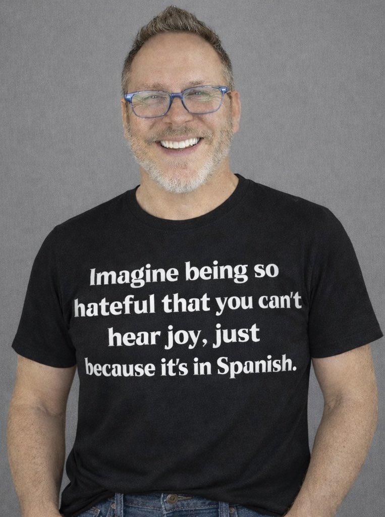 Imagine being so hateful that you can't hear joy, just because it's in Spanish.