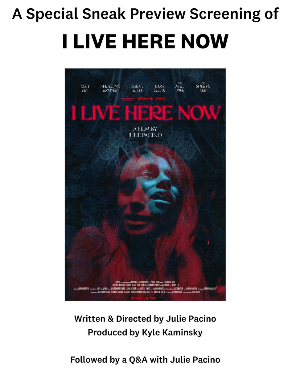 Sneak peak of "I Live Here Now" this Wednesday at <a href="/usccinema/">USC School of Cinematic Arts</a>. Free screening and Q&amp;A with <a href="/juliepacino/">Julie Pacino</a>. Link in bio.