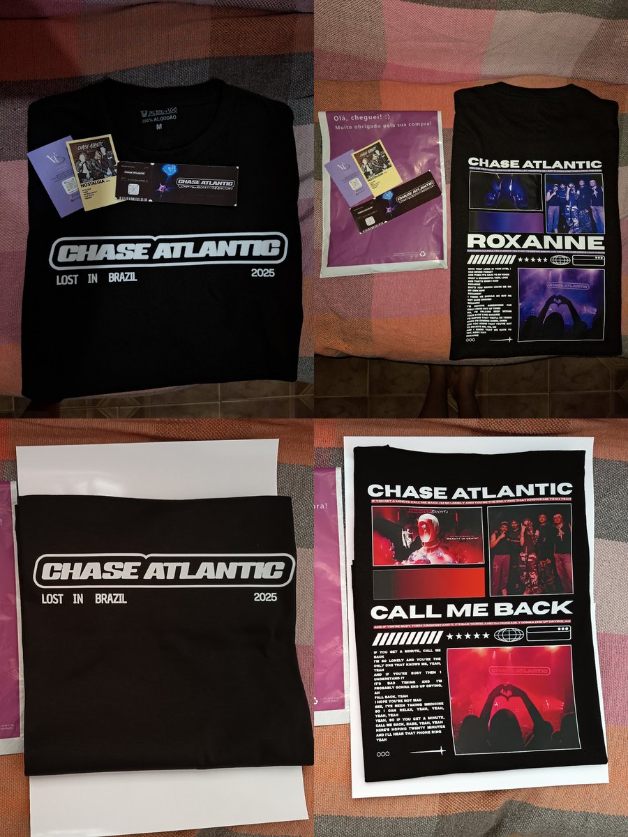 VennityStore's tweet photo. 💜| FEEDBACKS ↓

A adm não postou as blusas em outubro/novembro por um erro na conta mas aqui está os feedbacks das blusas do Chase Atlantic. Assim como eu, os clientes usaram as blusinhas nos shows do Chase aqui no Brasil. 💜

Os clientes amaram as blusas, os feedbacks foram super positivos e eu fiquei extremamente feliz em saber que todos amaram cada detalhe.

Todos esses feedbacks estão fixados nos destaques do Instagram da loja @/vennity.store 💜

#ChaseAtlantic #VennityStore