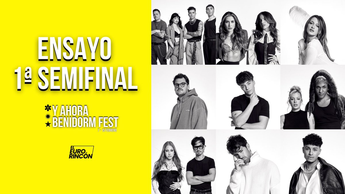 🟡 𝗡𝗨𝗘𝗦𝗧𝗥𝗢 𝗧𝗢𝗣 𝟵 | 𝗘𝗡𝗦𝗔𝗬𝗢𝗦
𝗦𝗘𝗠𝗜𝗙𝗜𝗡𝗔𝗟 𝟭

1. Izan
2. Kenneth
3. María &amp; Julia 
4. DORA &amp; Marlon Collins
5. Tony Grox &amp; Lucycalys
6. Mikel Herzog Jr
7. Kitai 
8. Greg Taro
9. Luna Ki

#BenidormFest2026