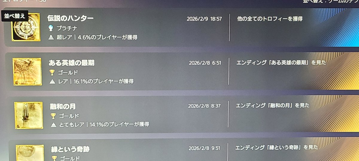 (*･ω･)🤳　トロコン完了