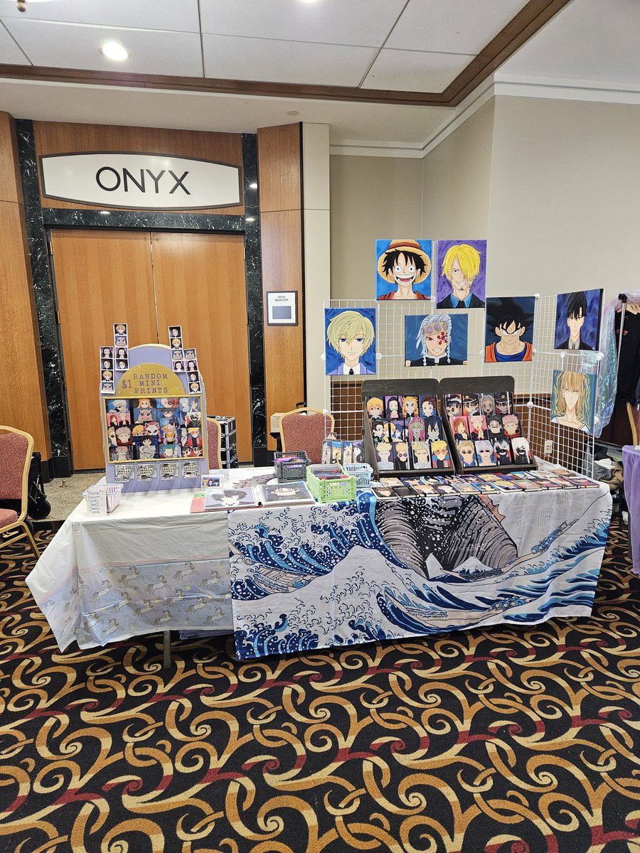 13reezee's tweet photo. I thought I was a have it not need it not need it not have it type person until this weekend. Show up to the con no table covers freaking out like what now. Good thing I had this unicorn table cloth and this Godzilla shower curtain on me.

How did I forget something so important. https://t.co/HGguq8gAon
