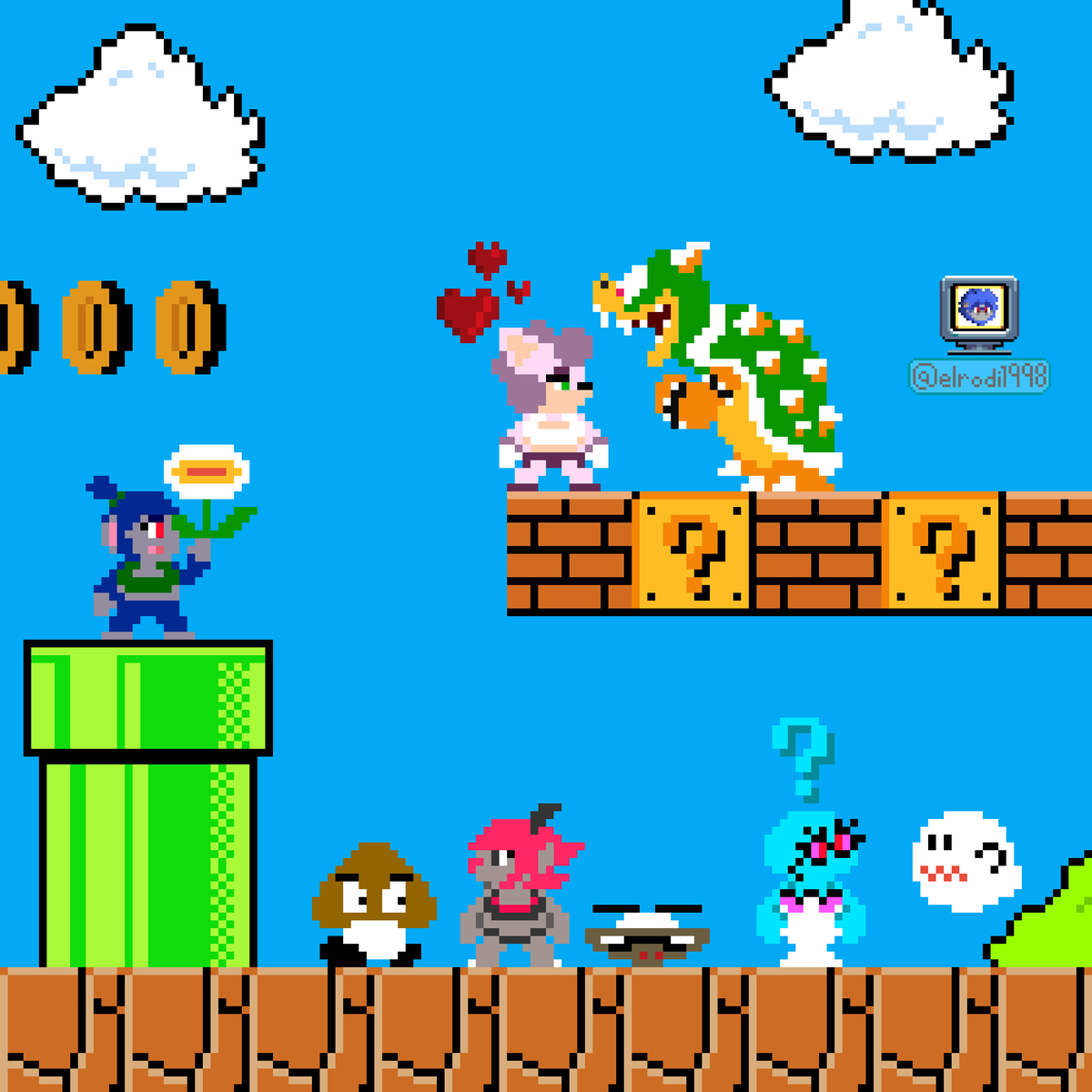 Las gordas en Super Mario
#pixelart #Pixel #SuperMarioBros #supermario #nes #oc #ocart #pixeloc