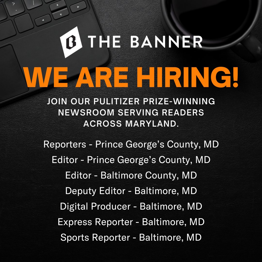 The Banner is committed to telling stories about the people and issues others overlook. Consider joining us! DM me for details. job-boards.greenhouse.io/thebaltimoreba… <a href="/bannerpgcounty/">The Banner Prince George’s County</a> <a href="/BaltimoreBanner/">The Baltimore Banner</a>