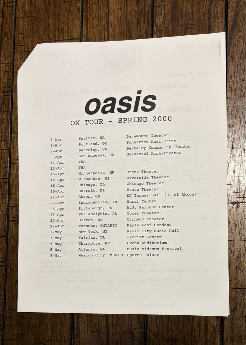 noelasis3's tweet photo. @oasis I attended May 3 2000 gig at Patriot Center, and had privilege of hearing band open set with "Go Let It Out" (a Top 15 hit on US alternative radio that peaked at #14 on @billboard Modern Rock chart and spent 11 weeks on it). Please add it to future setlists! https://t.co/cxmfkCKEQR
