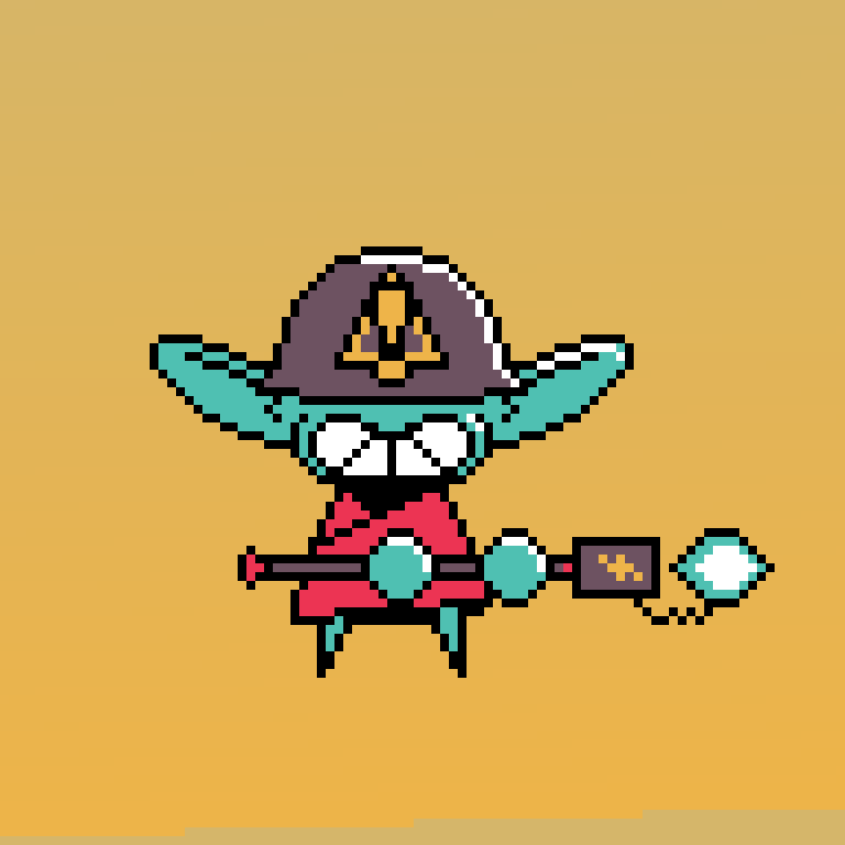Me he hecho una versión pixelart del goblin de DOPAMINER para conmemorar el lanzamiento de la Demo (aunque sé que hay otra por ahí seguramente mucho más chula).
