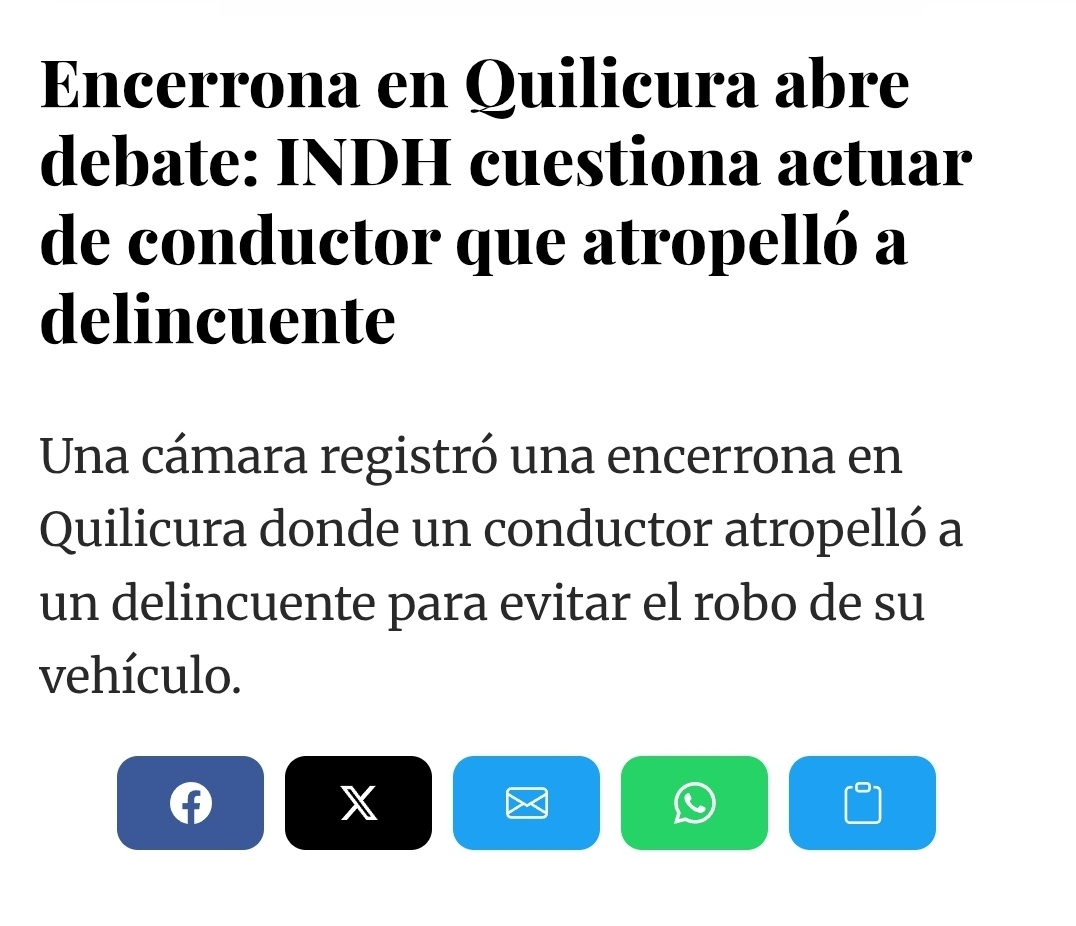 INDH cuestiona el actuar del conductor (Maxi) en la encerrona que le intentaron hacer en Quilicura. En palabras de ellos "hay que cuestionar el uso de la fuerza por parte de civiles"

Fuente: <a href="/dnoticiasDN/">Diario Sur Noticias</a>