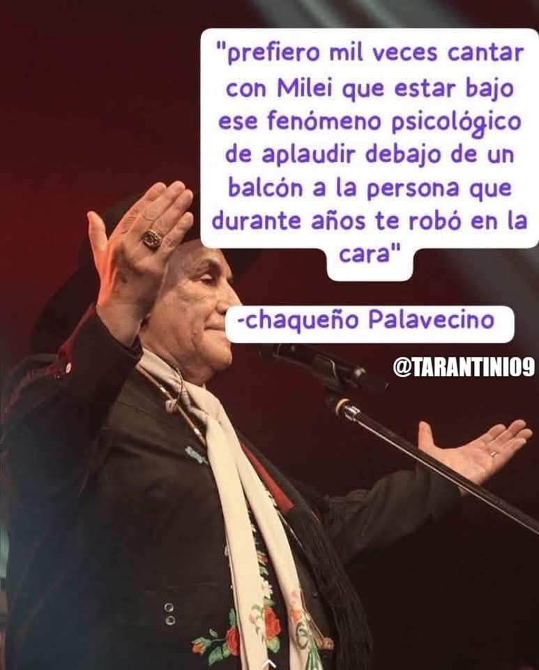 GRADE OSCAR "CHAQUEÑO" PALAVECINO
La firme respuesta para todos los "cabezas de termo" tras la polémica en Jesús María por haber cantado con el Presidente J Milei.

SI USTED ESTA LEYENDO ESTO PÓNGASE DE PIE Y APLAUDA,  LA CONTESTACIÓN FUE CON MUCHA EDUCACIÓN👏👏👏👏👏👏👏👏👏👏