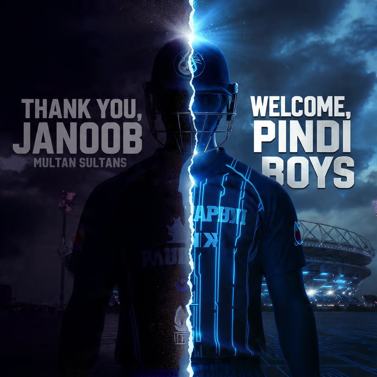 FlatONE95's tweet photo. FROM SULTANS TO WARRIORS 👑⚡

The South honors its kings. The North welcomes its conquerors.

PKR 2,450,000,000 
The biggest bid in PSL history just rewrote the game.

Thank you, Multan. 
Now, Rawalpindi it's YOUR time.

Drop a 💙 if you're ready for
#PindiPower

#PSL2026 https://t.co/jJ2TaCwGqe