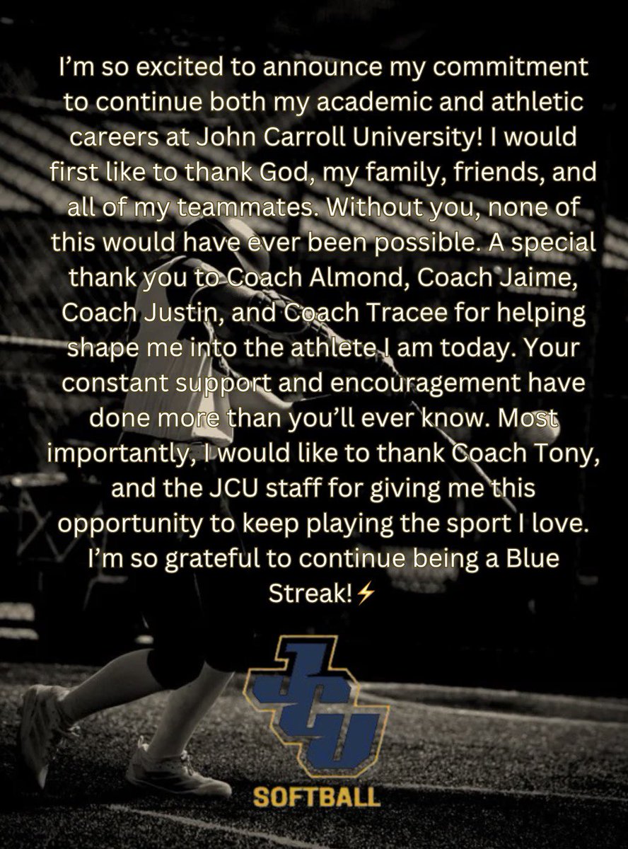 Mikayla_Props26's tweet photo. Forever a Blue Streak!!⚡️ @JohnCarrollSB @CoachScibelli #committed https://t.co/g60wUGS4i9