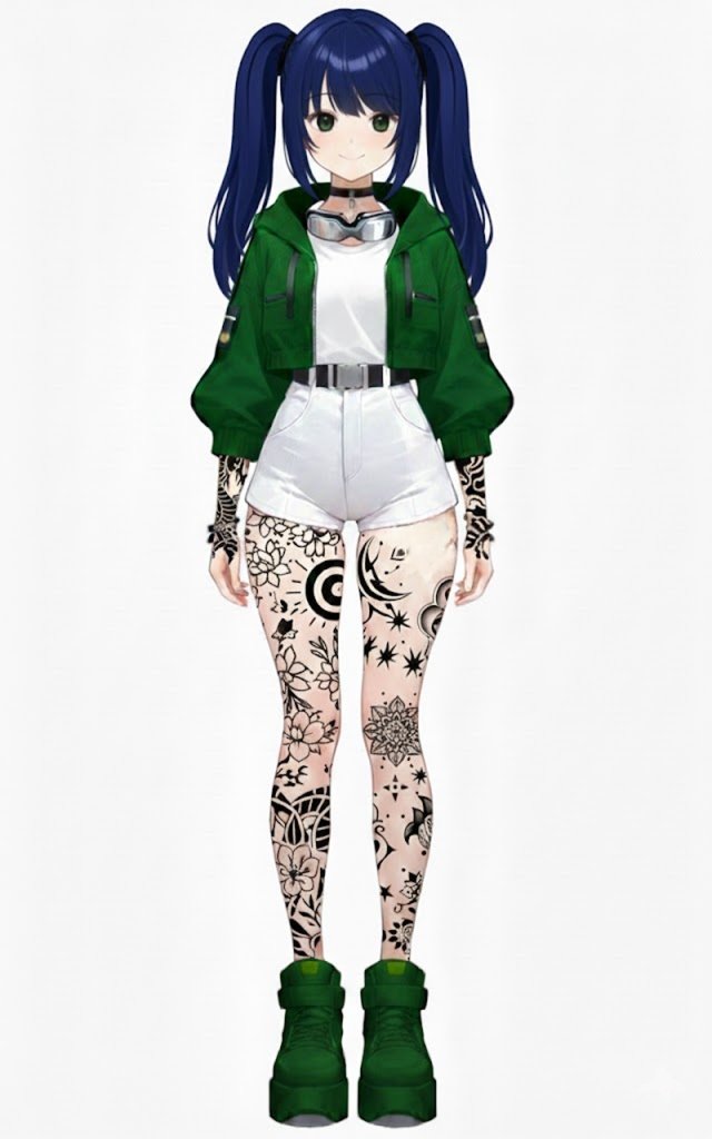 Green layers and fresh ink. 🧤🖤 The perfect blend of soft and street.
#VTuber #AnimeArt #CharacterDesign #DigitalArtist