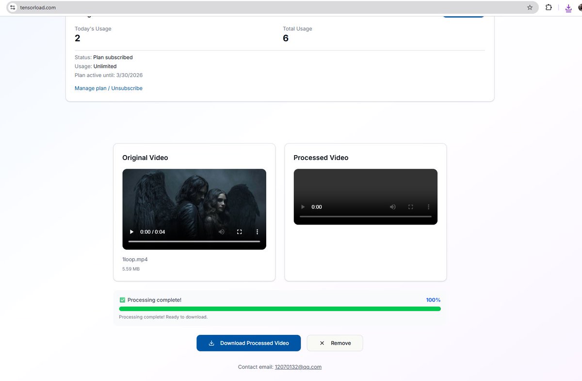 tensorload.com      watermark remover.Now support Sora1， Sora2，Google Gemini/Veo, Runway Gen-3/Gen-4, Pika, Kling, and Luma Dream Machine.