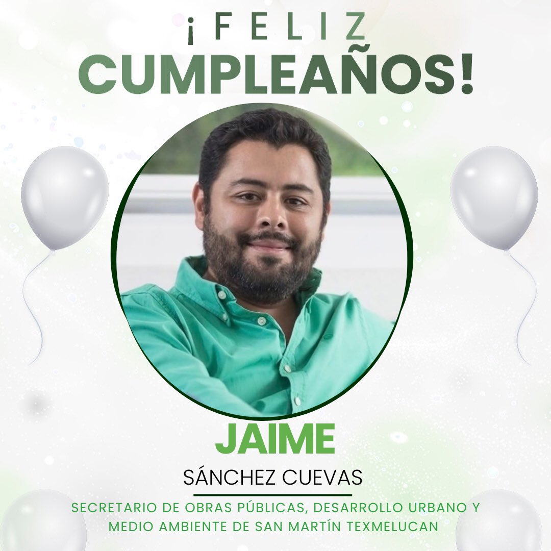 ¡Feliz cumpleaños <a href="/JaimeSanchezCue/">Jaime Sanchez Cuevas</a>! 🎂🥳

Que este nuevo ciclo llegue lleno de salud, logros y momentos memorables.🥳🍰

Te mando un fuerte abrazo. 🫂
.
.
.
.
.
.
#MarcoFosado #Puebla #Cumpleaños