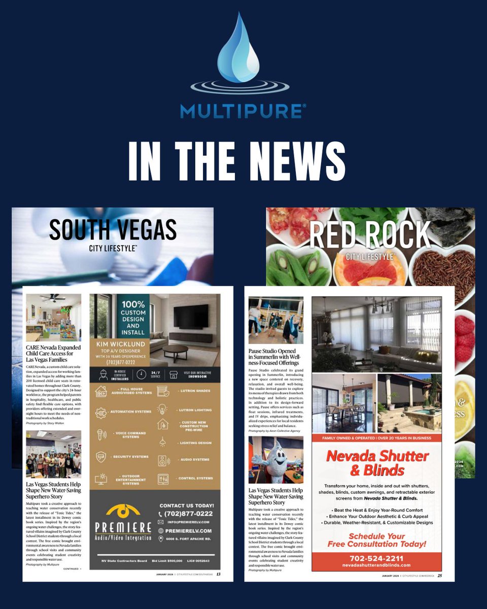 Media win! Multipure was featured in TWO of City Lifestyle Magazine editions – Red Rock and South Vegas – for the latest release of Toxic Tales. South Vegas p.13: citylifestyle.com/southvegas/iss…
Red Rock p.25: citylifestyle.com/redrock/issues…