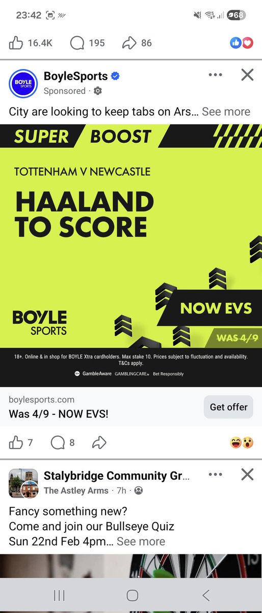 Tombason's tweet photo. Even money for haaland to score in the spurs newcastle game 😂🤦🏻‍♂️ https://t.co/23CKbs0BUr