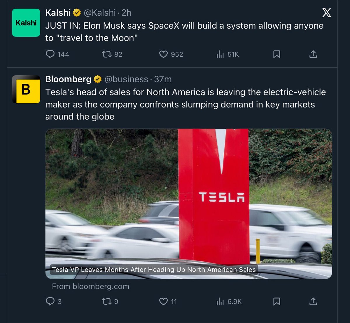 The X timeline sometimes creates funny sequences.

Elon can’t sell his EVs any longer (and Tesla’s EV pipeline is empty), but promises everyone can “travel to the Moon” soon…

Oh, the irony. $TSLA $TSLAQ #timestamp