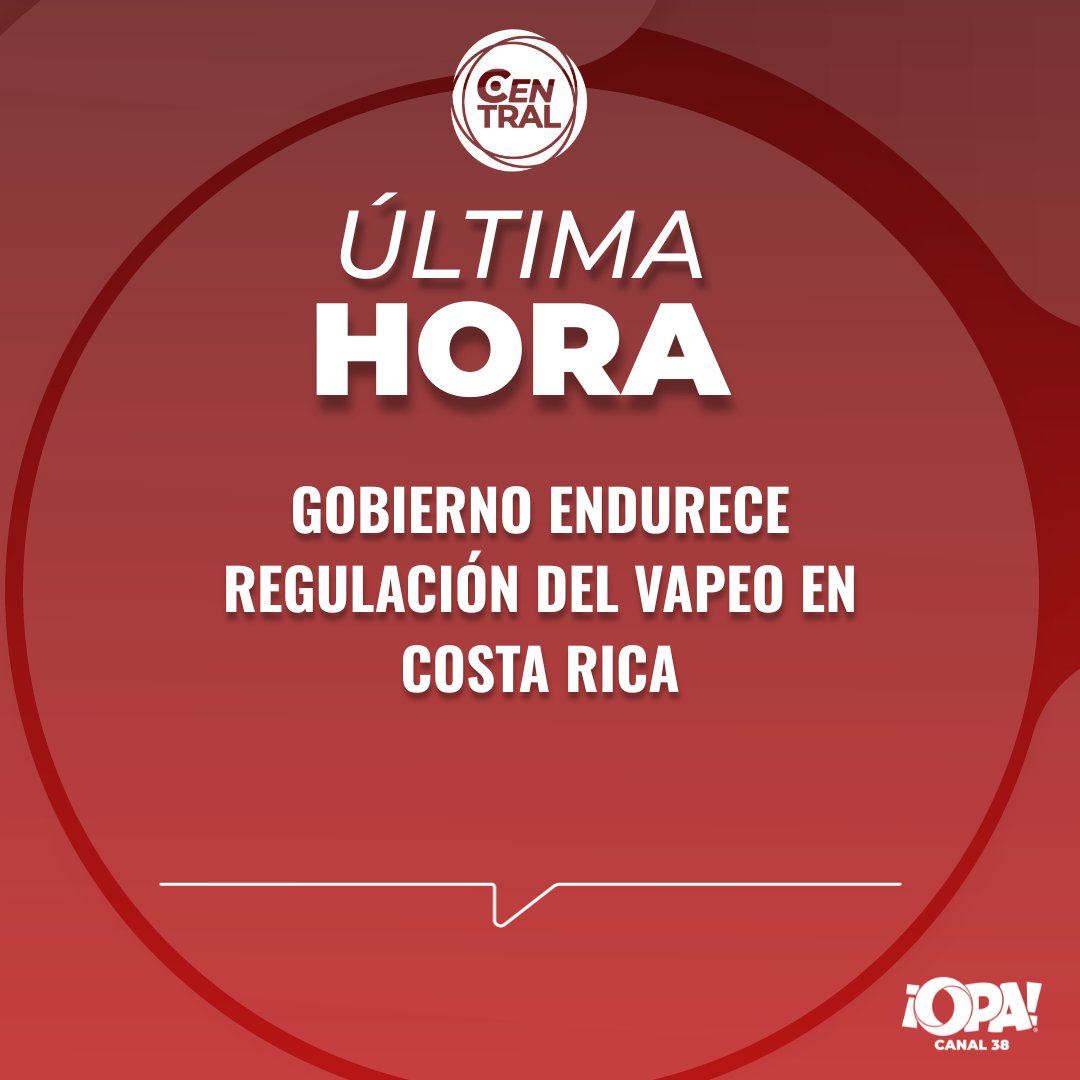 #ÚltimaHora | Gobierno endurece regulación del vapeo en Costa Rica

El Ministerio de Salud aprobó el Reglamento Técnico RTCR 519-2025, una normativa que cambia por completo el mercado del vapeo en el país al limitar la concentración de nicotina, prohibir sabores, CBD y otros