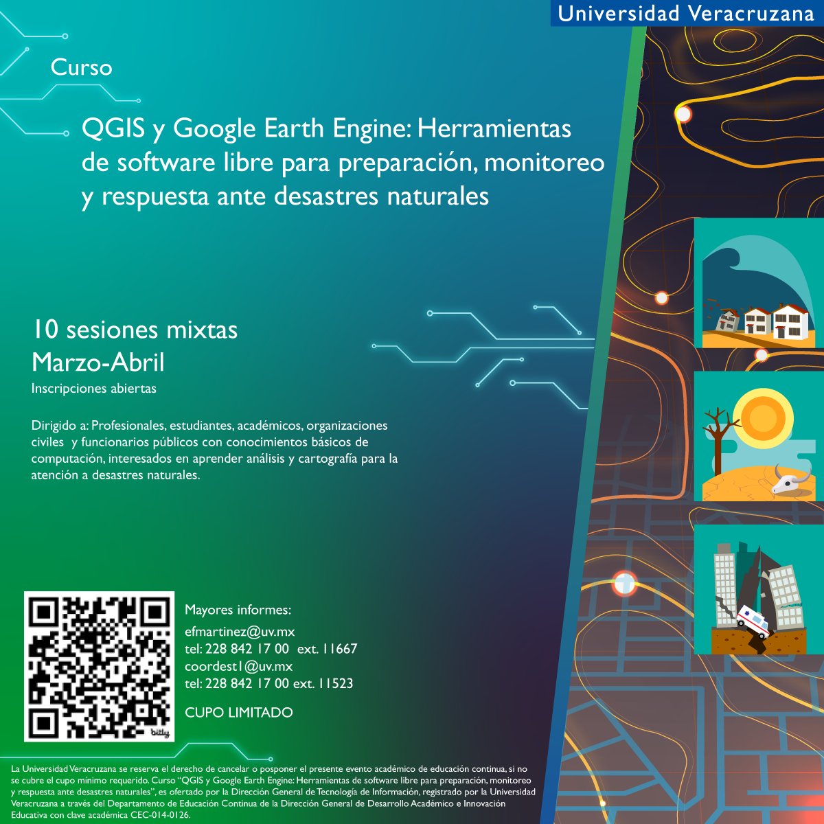 🌍   ¡Destaca en cartografía y gestión de riesgos!
    Aprende a analizar riesgos y coordinar respuestas ante desastres con   herramientas informáticas de vanguardia 💻📊
 
    👉 #CursosDEST
    🔍 Programa completo:
    ow.ly/tj3150XZRbL
 
    #ConocimientoTIuv