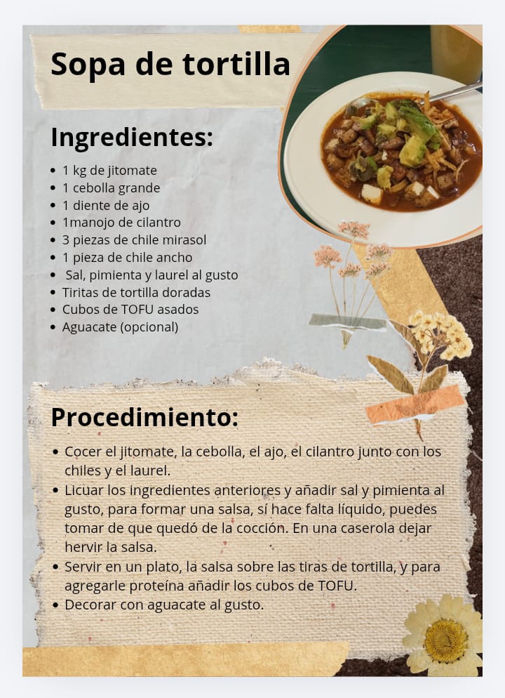 AnimalesyPraxis's tweet photo. Buen inicio de semana!! Como es tradición, los lunes compartimos una receta. Hoy nos comparte esta deliciosa sopa de tortilla la compañera Araceli!!  Anímense a elaborarla!!! #govegan #recetasveganas #plantbased #sopadetortilla https://t.co/vDmDaxeDSS