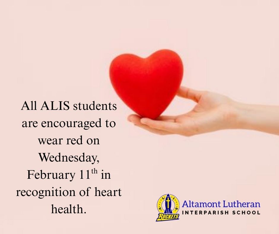 SchoolAltamont's tweet photo. All students are encouraged to wear red on Wednesday, February 11th, 2026. https://t.co/3iQ3CaQWSa