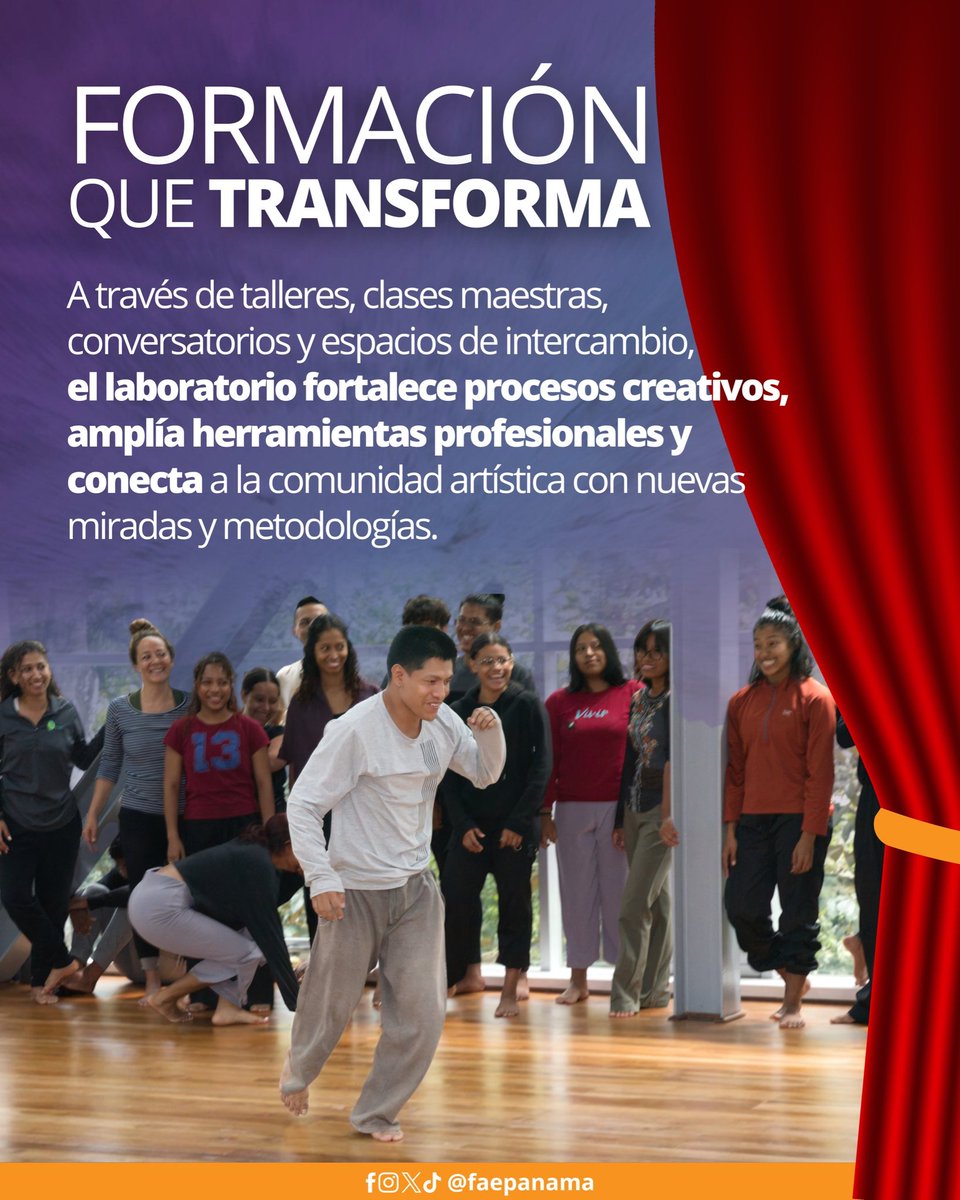 El Laboratorio Formativo FAE es uno de los segmentos del festival: un espacio de formación gratuita, intercambio creativo y fortalecimiento de artistas y estudiantes.
En su 15.ª edición, el FAE reafirma que el futuro del arte se construye con educación y comunidad.
#FAEPANAMÁ2026