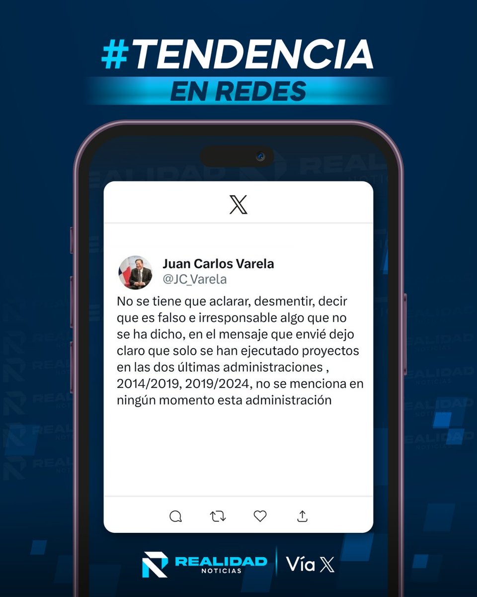 #TENDENCIA| El expresidente Juan Carlos Varela reaccionó al comunicado emitido por la Cancillería de Panamá, donde califican de "falso e irresponsable" sus insinuaciones sobre un posible acuerdo económico de cooperación entre Panamá y China.
