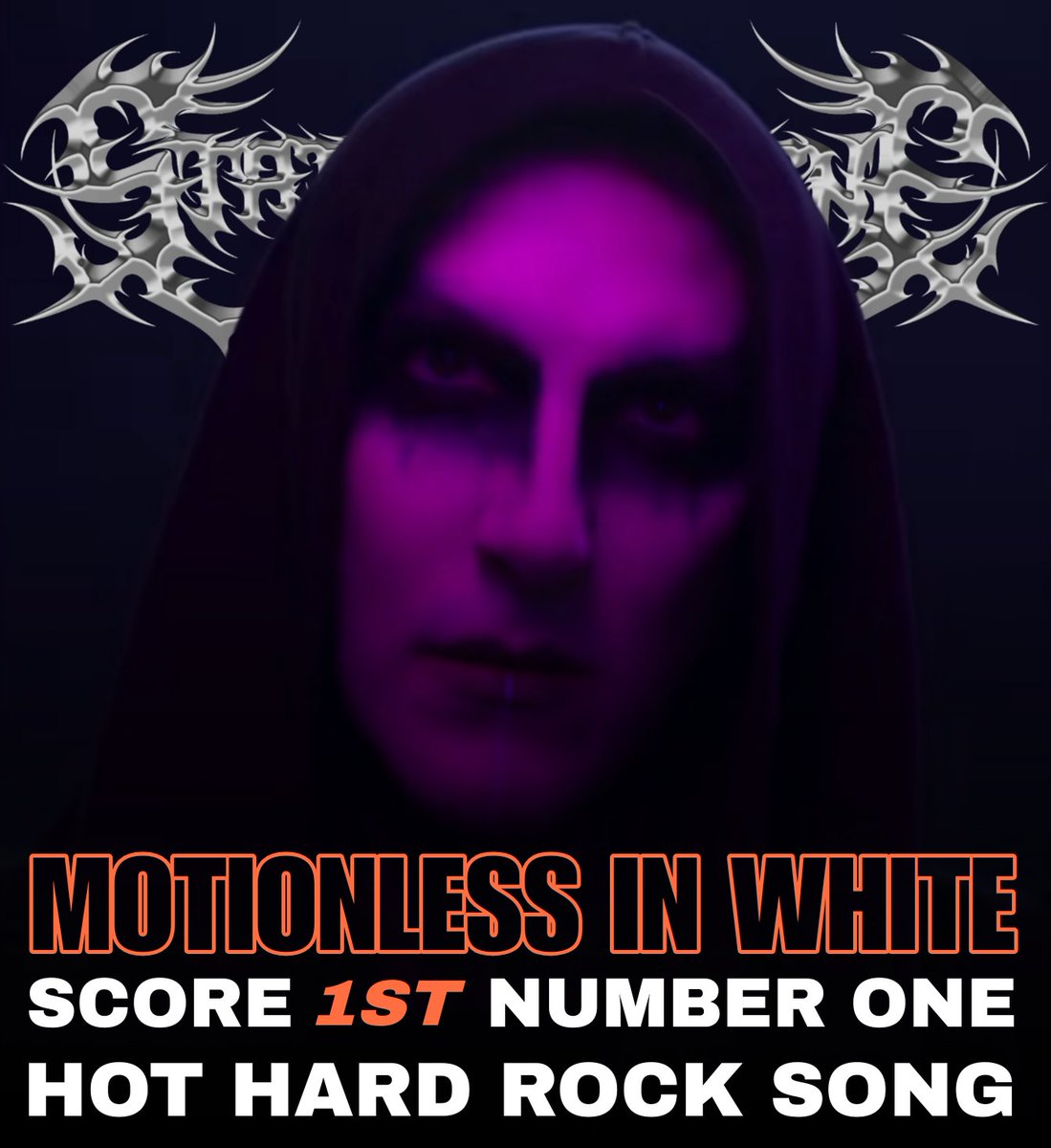 Motionless In White have topped the Billboard Hot Hard Rock Songs Chart for the first time in their career with Afraid of the Dark.