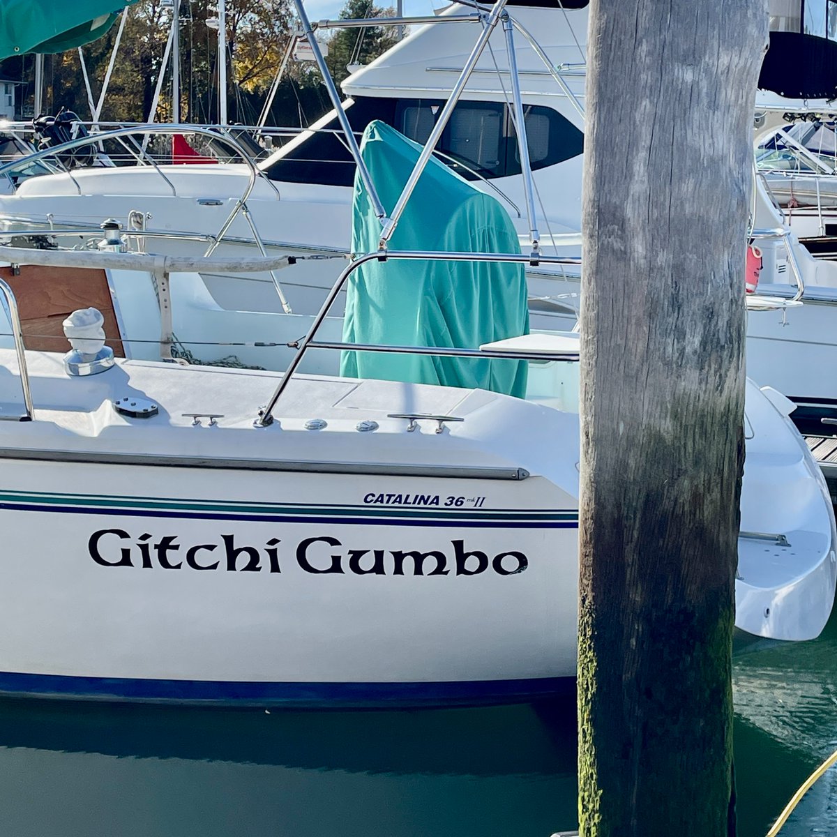 You think the skipper was misquoting Longfellow's The Song of Hiawatha, "On the shores of Gitche Gumee,
Of the shining Big-Sea-Water..."
Or do they just really love Cajun stew?