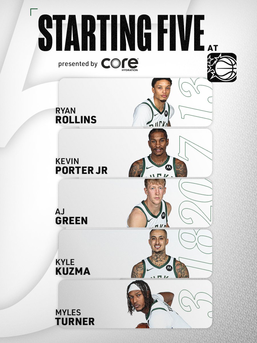 Bucks's tweet image. Tonight's starters.