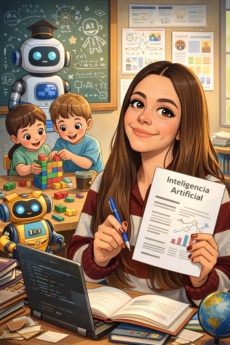 PizonesResearch's tweet photo. Proporciona a la IA una foto tuya y dile que cree una caricatura sobre ti según lo que le has pedido durante este tiempo, ¡A ver con qué te sorprende! 😜

En mi caso trabajo con niños y estoy publicando sobre IA, ¡lo ha clavado! ✅ https://t.co/vV3j37YilF