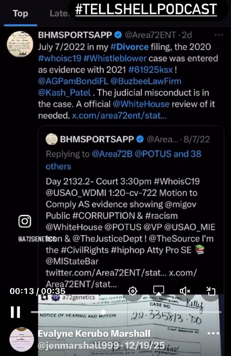 jenmarshall999's tweet photo. @MISenDems @MIStateBar @AGPamBondi @POTUS @MIAttyGen @SimonBooks @USAO_DC @USAttyPirro @USAttyAber @USAttyAvery @60Minutes @MLiveDetroit @MI_Republicans @GinaJohnsenMI @SenAricNesbitt @RepLisaMcClain day 3392- #delmondmarshall 7/
2022 #divorce  prove #dawnison &amp; years of judicial #misconduct w/ Rule 60 review &amp; 2020 #whoisc19 He said 1.8B @MISenDems owe him damages . A #61925ksx asap @AGPamBondi @AAGDhillon @TheJusticeDept ! @MIStateBar allowed it!
https://t.co/OVL30kvumz https://t.co/pwuD1RyNnx