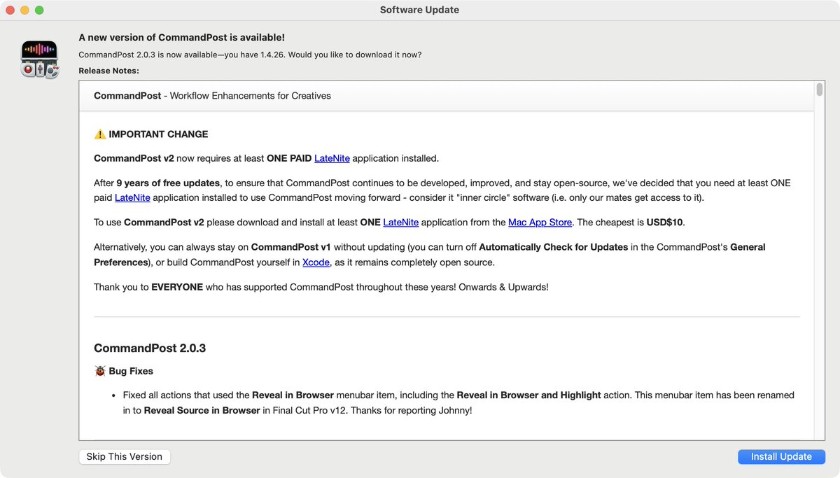 chrisatlatenite's tweet image. CommandPost v2.0.3 is out now!

commandpost.fcp.cafe

#fcpx #postchat